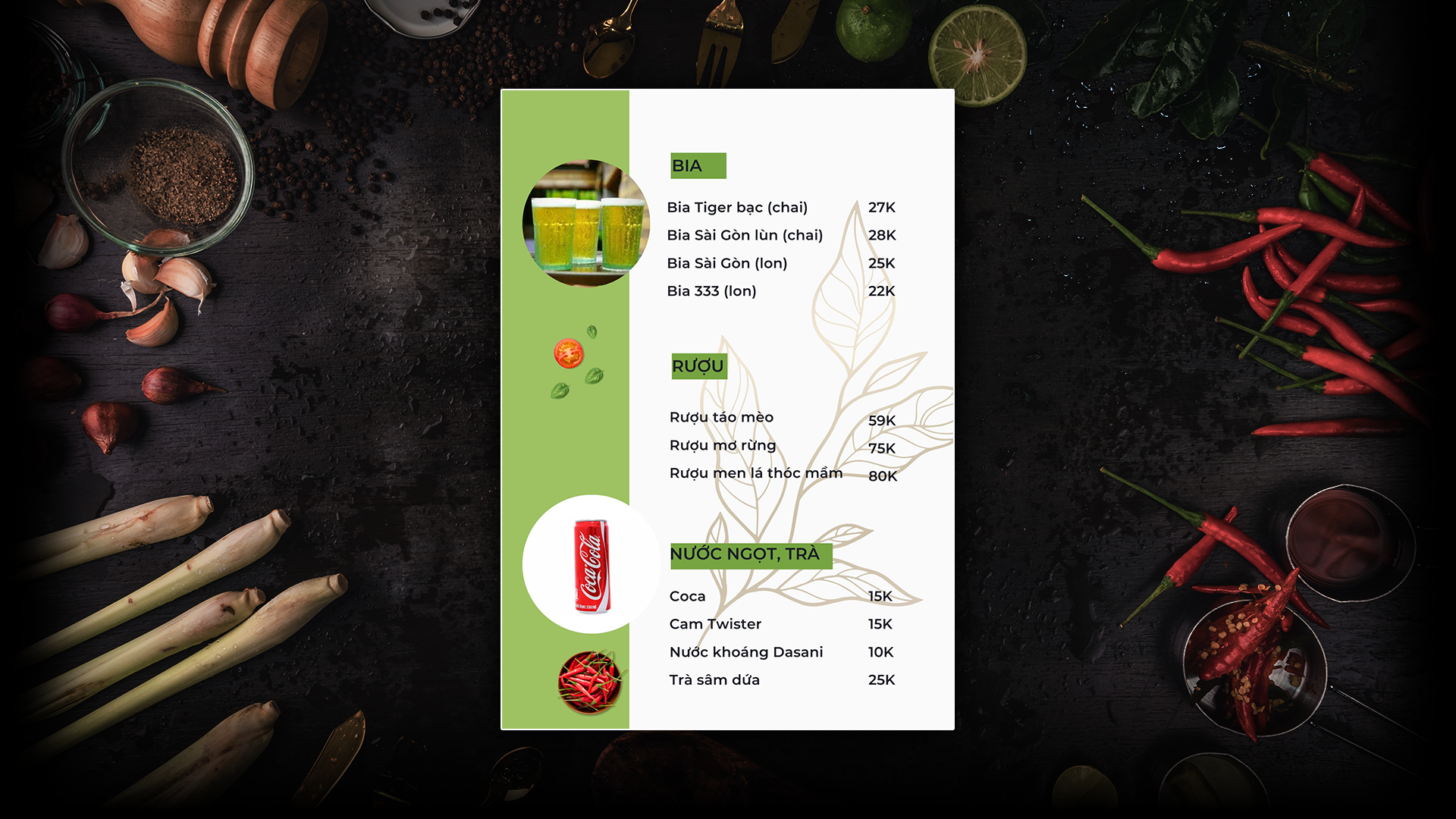 Nước & Bia, Rượu